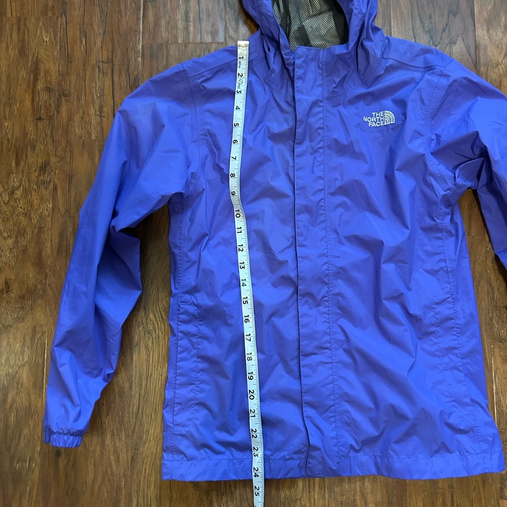 The North Face HyVent Navy Blue Raincoat Girl’s Size Large With Hood - Picture 3 of 10